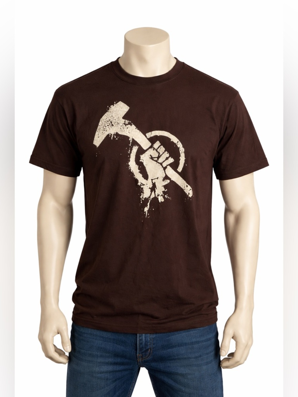 Brown Red Faction Guerrilla T-Shirt XL Cream Logo Graphic